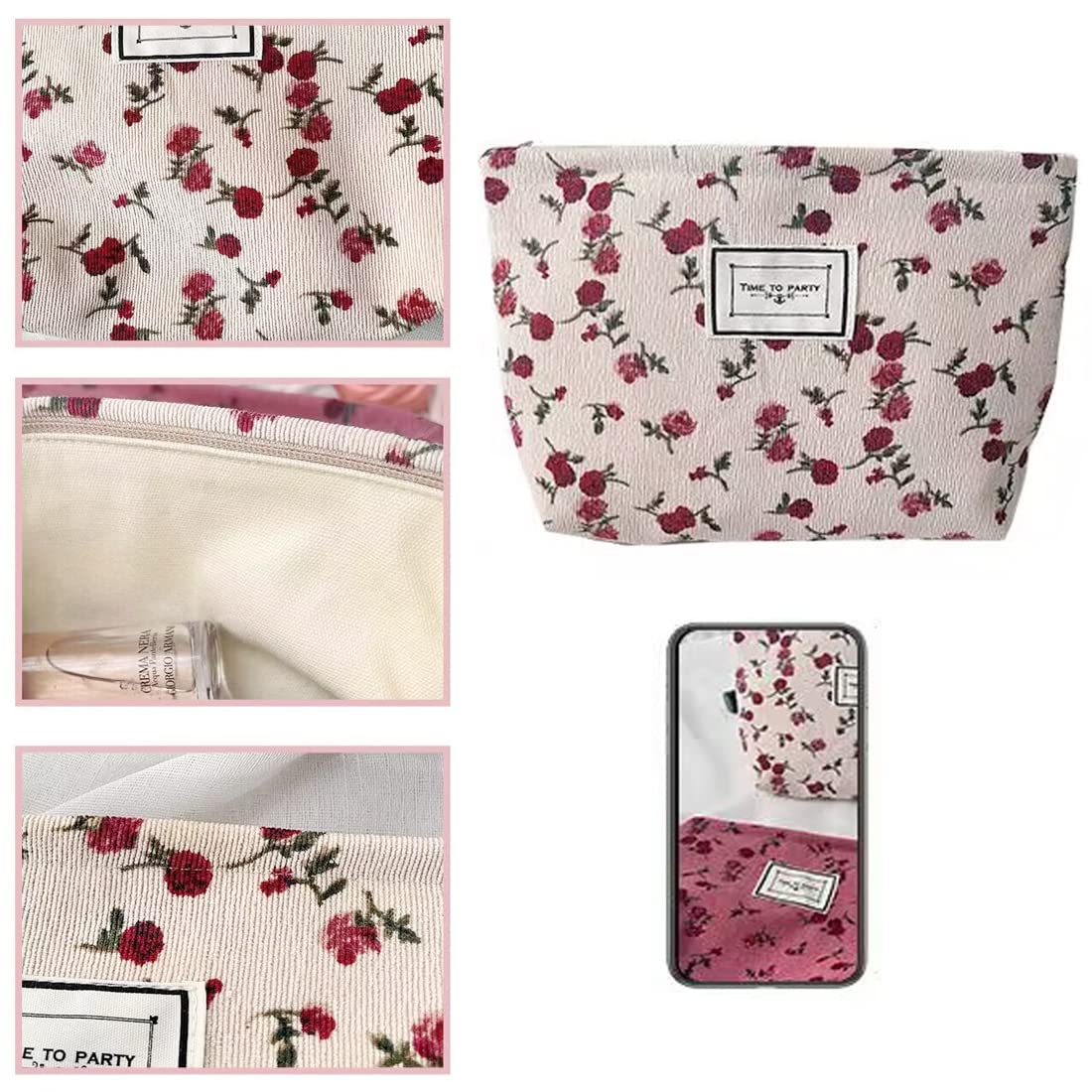 SxoSyo pochette cosmétique rose, idéale pour voyage et usage quotidien.