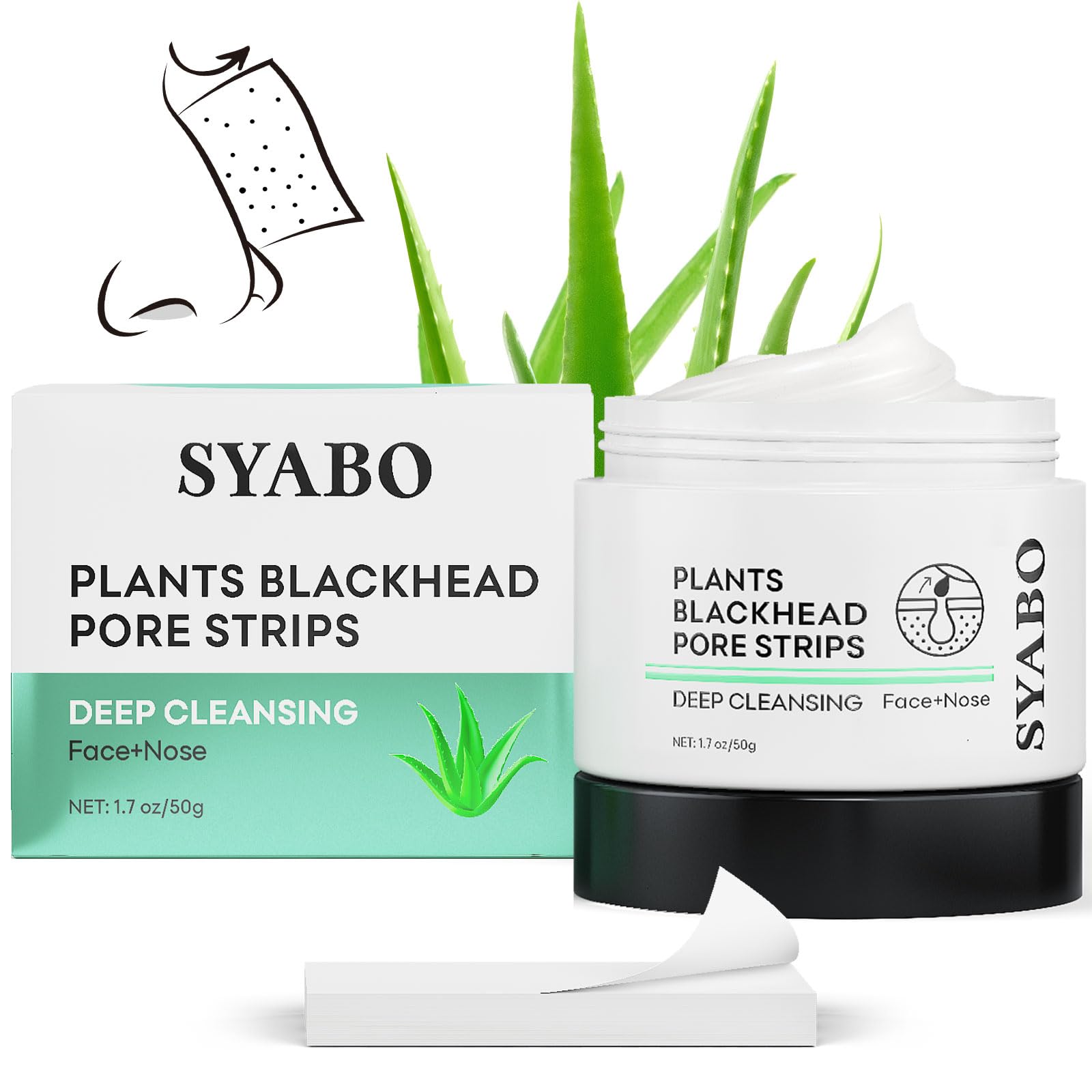 SYABO masque noir pores nez - application précise purifiant les pores.