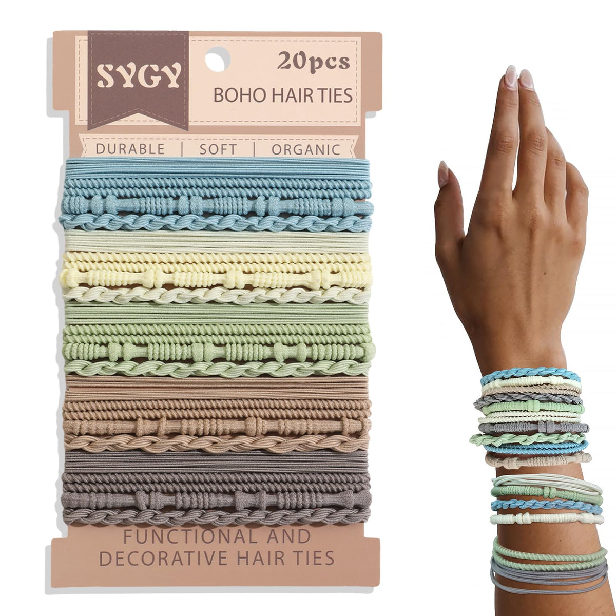 SYGY bandes cheveux boho rose pâle, maintien doux et confortable pour tous types de cheveux