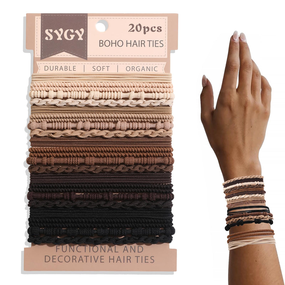 sygy coffret cadeau elastiques cheveux bohème, présente le style sans tension