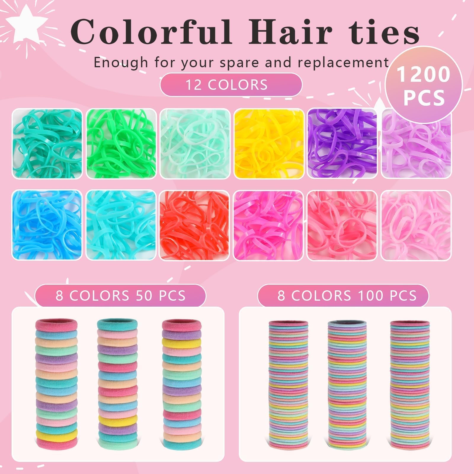 Élastiques SYGY pour bébé, colorés et doux, idéaux pour cheveux délicats.