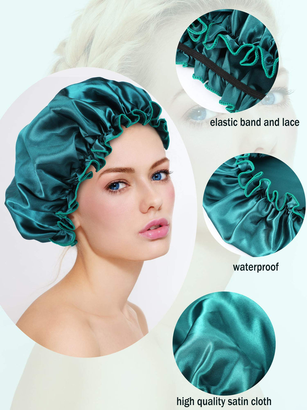 Syhood bonnet satin beige, confortable et facile à assortir avec vos tenues nocturnes.