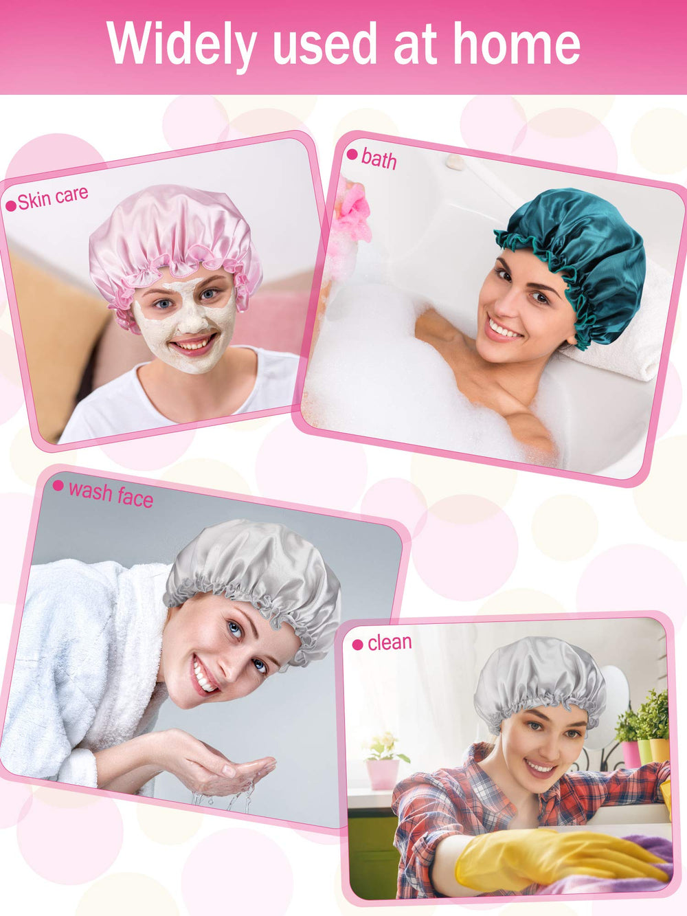 Syhood bonnet satin rose, pratique pour dormir et prendre soin des cheveux.