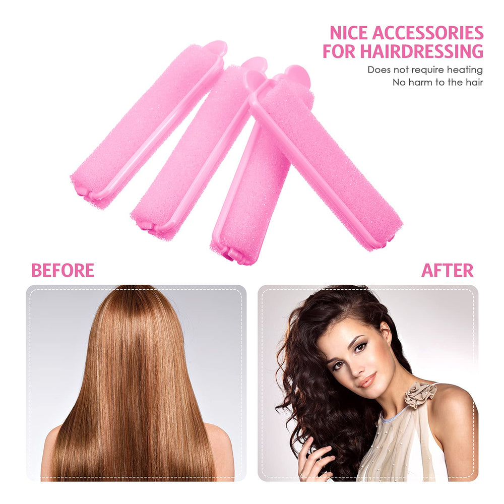 Syhood coiffure nuit rouleaux rose, styling sans chaleur pendant le sommeil.