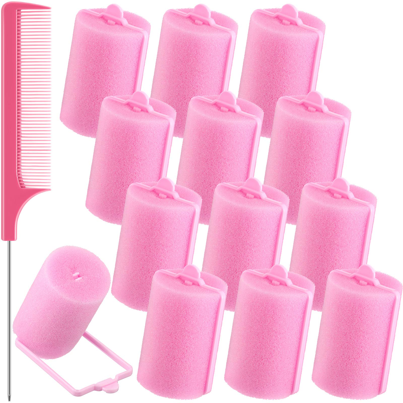 Syhood rouleaux mousse gros format rose pour des boucles volumineuses sans chaleur.