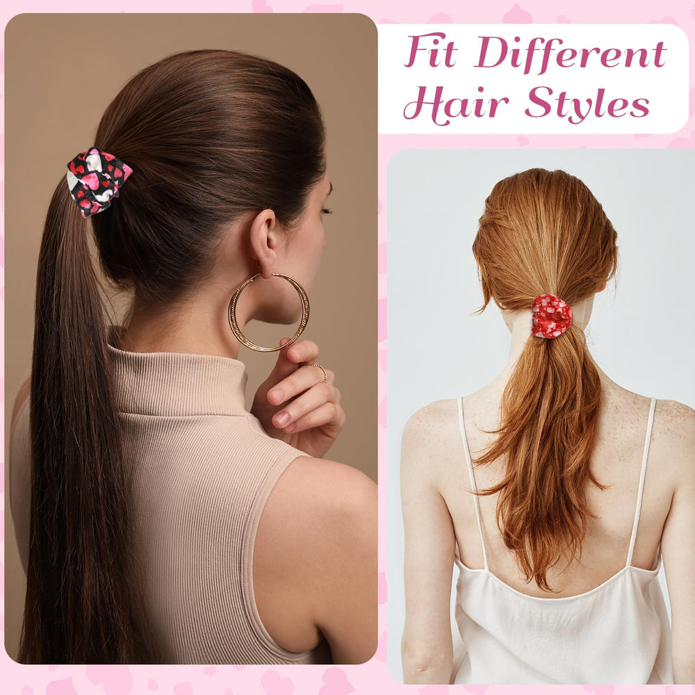 Syhood scrunchies coeurs velours ajustables: adaptés à toutes les longueurs et styles.