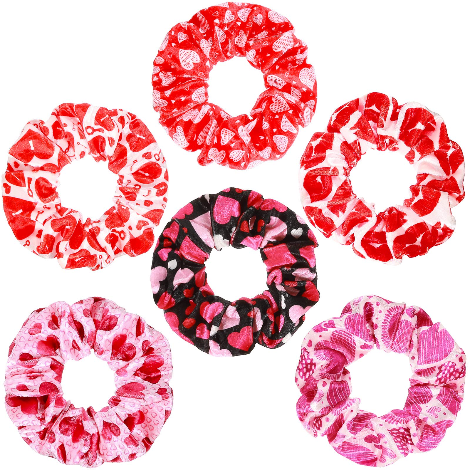 Syhood scrunchies coeurs velours ensemble: accessoire romantique pour cheveux et tenue festive.