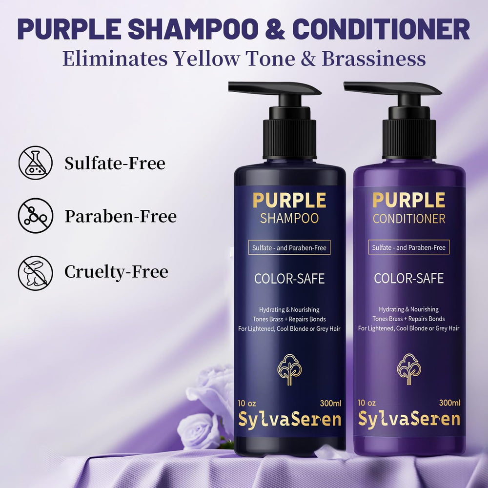 Après-shampoing violet Sylvaseren sur bouteille, apporte hydratation et brillance.