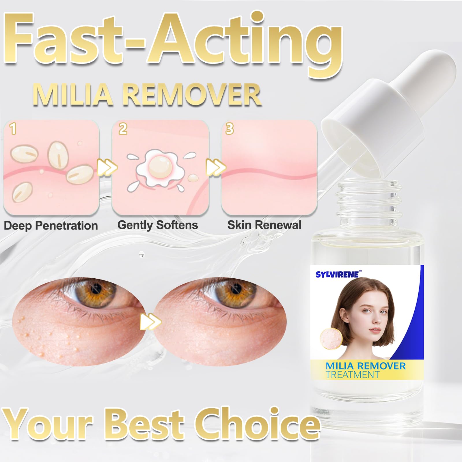 Sylvirene Milia Remover Serum compact packaging for on-the-go use