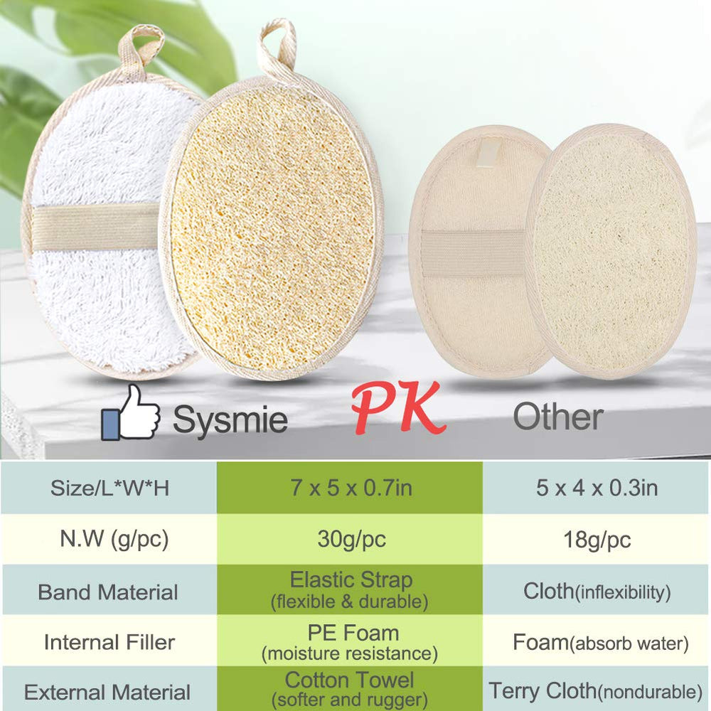 Sysmie pad loofah douceur tissu epais offre texture douce pour la peau