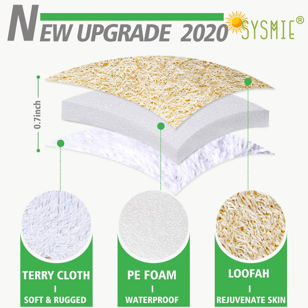 Sysmie pad loofah nettoyage-bain rend le rituel douche agréable