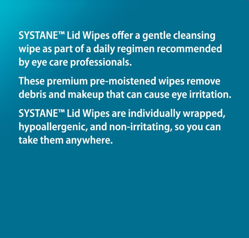 Lingettes Systane, texture douce, nettoyage délicat des contours oculaires