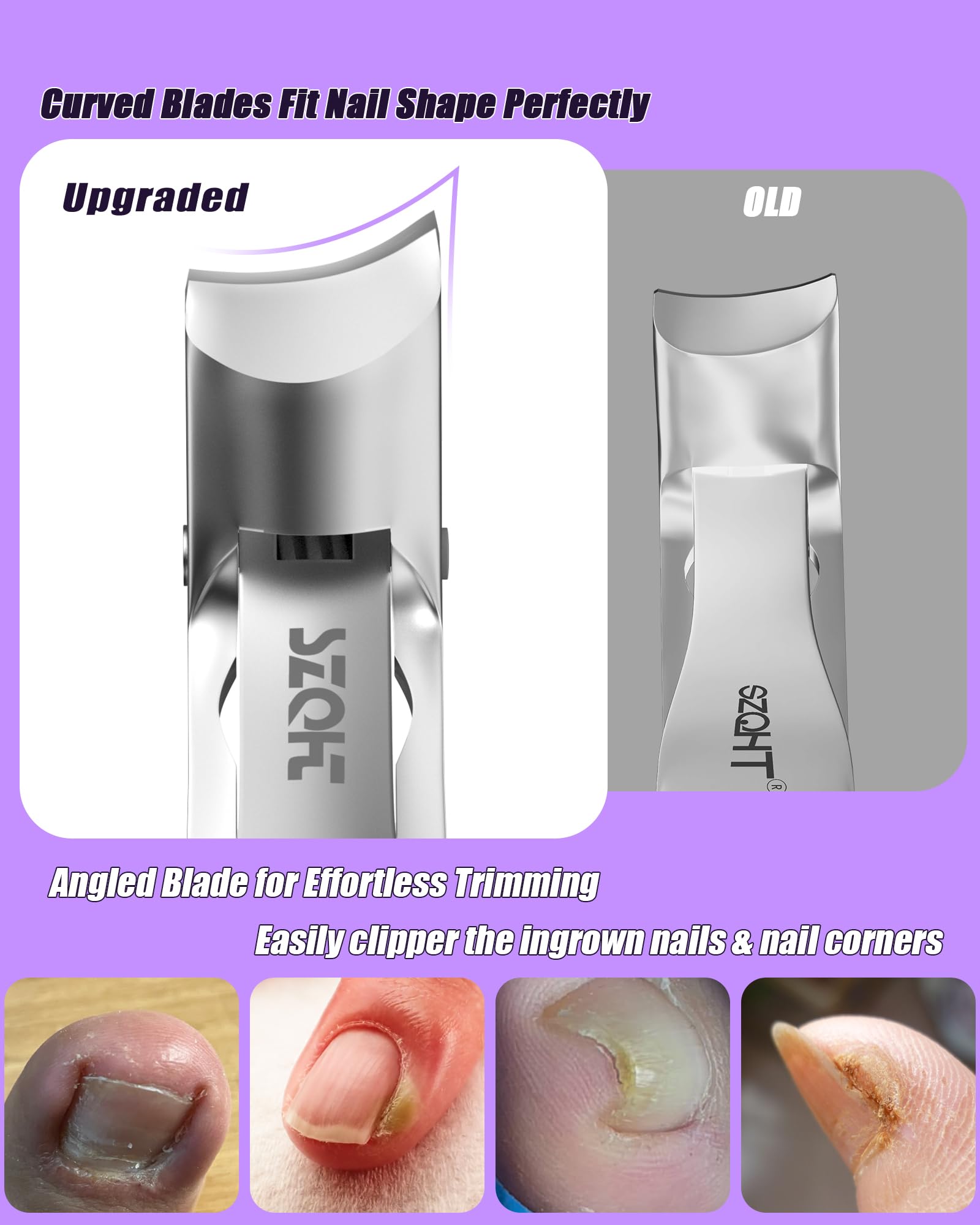 SZQHT Coupe-ongles: ouverture de mâchoire large pour ongles épais.