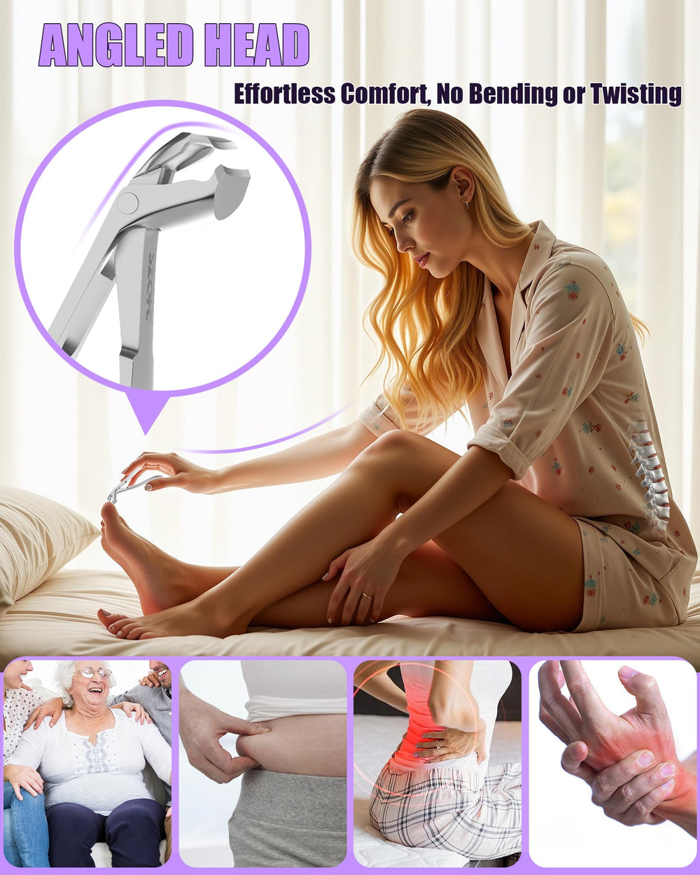 SZQHT Coupe-ongles: poignée extra-large pour une prise en main confortable.