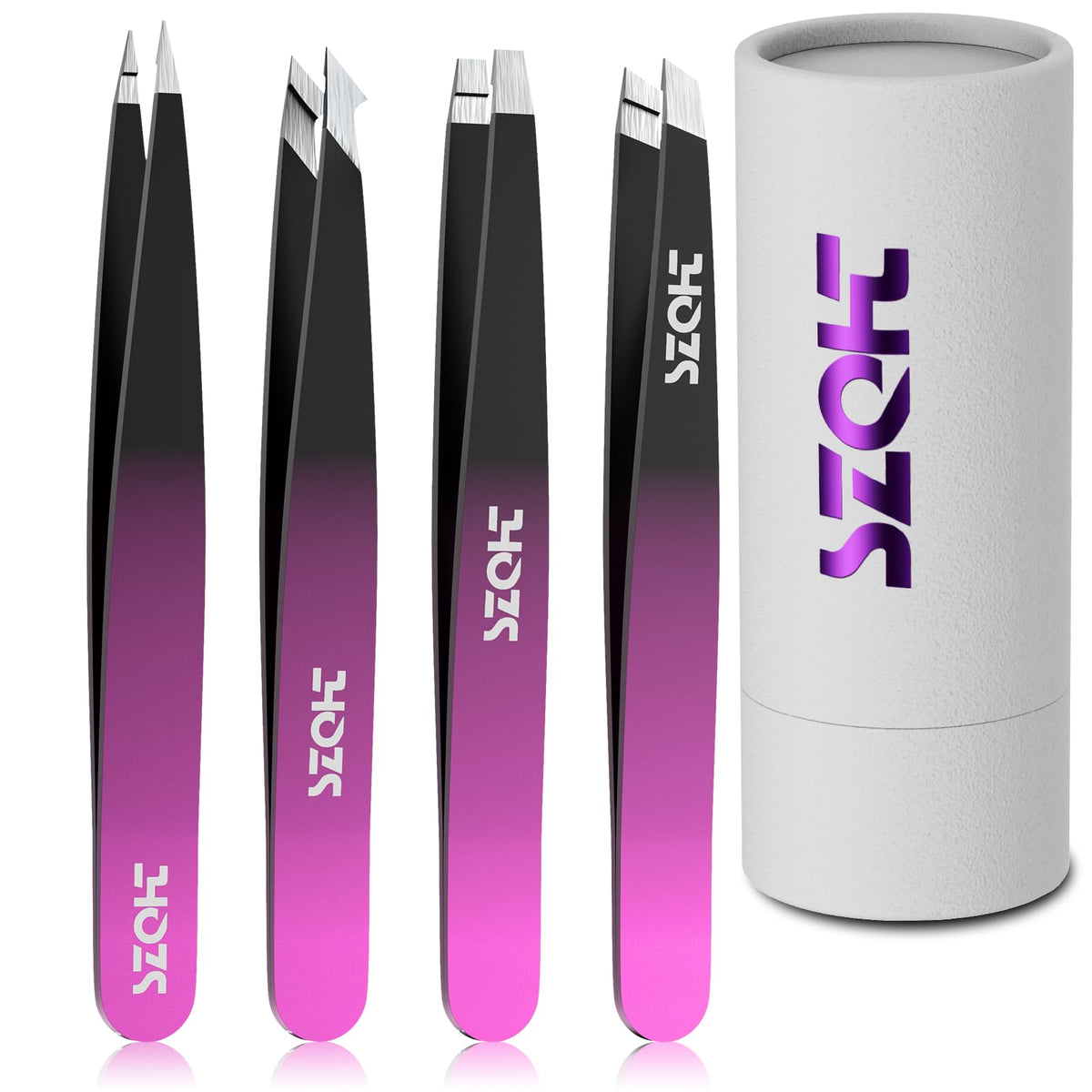 Pinces SZQHT à sourcils inclinée, prise précise pour une épilation maîtrisée.