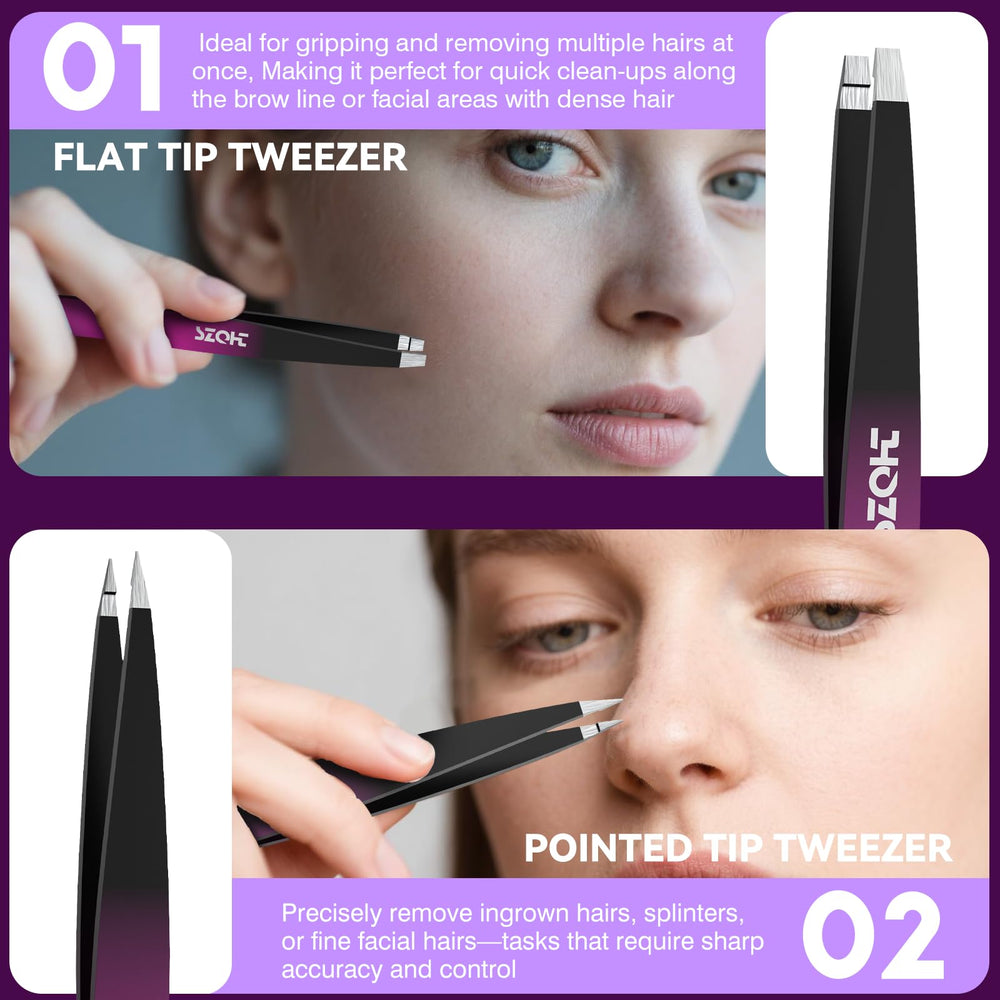 Pinces SZQHT sourcils plat, parfaites pour lisser les poils rebelles.