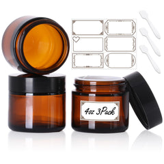 SZUAH bocaux ambrés 4oz avec couvercle-dome, rangement sûr et portable.