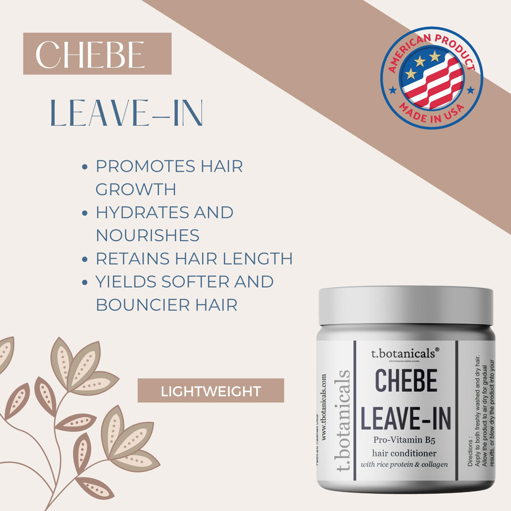 t.botanicals Chebe Leave-In Conditioner jar showing smooth texture and lavender scent