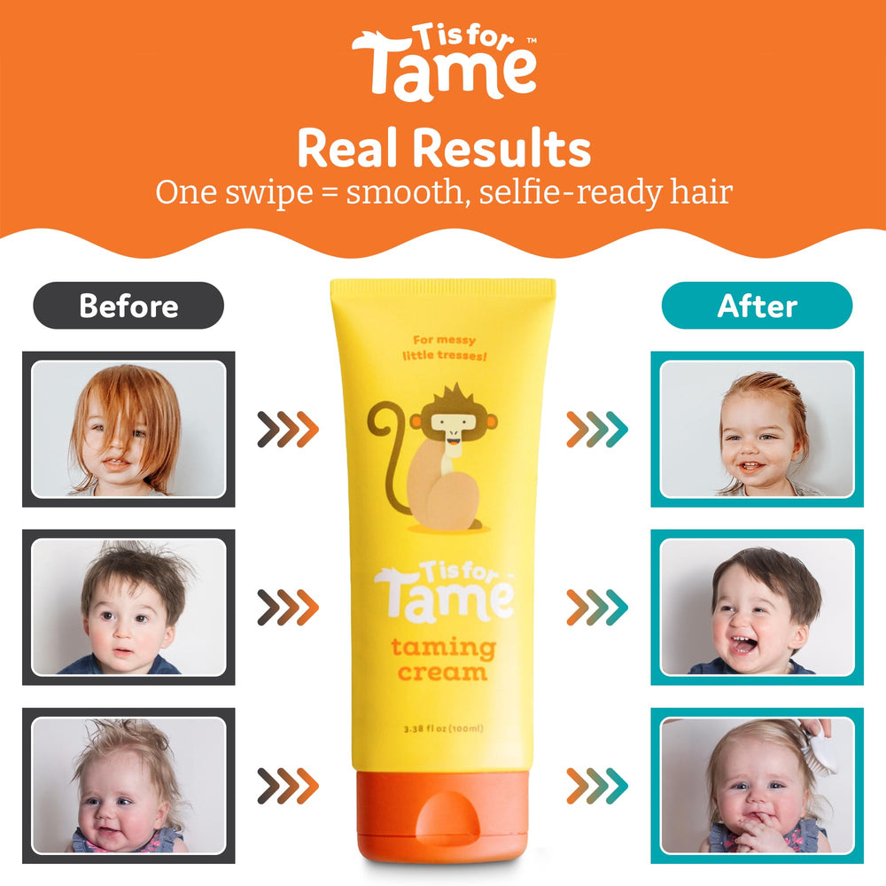 T is for Tame Crème-pour-tout-type-cheveux enfant: convient boucles et cheveux lisses.