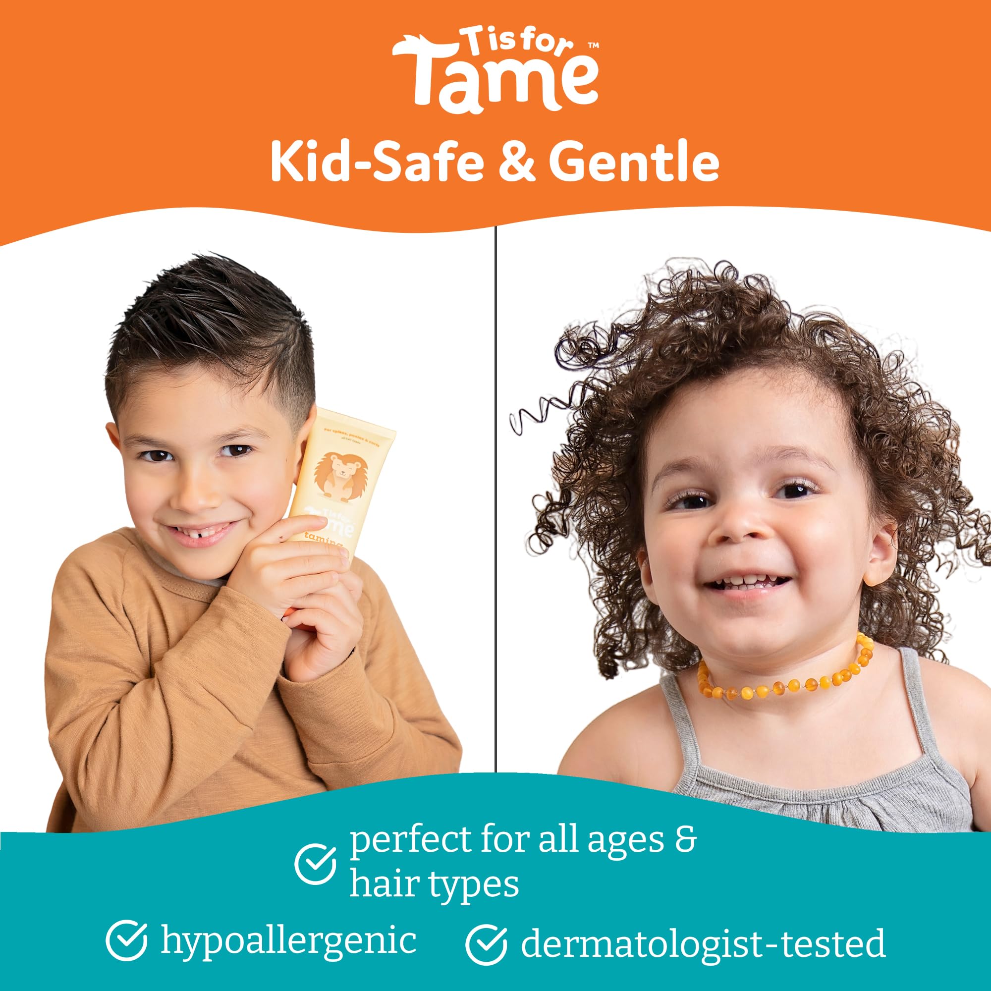 T is for Tame formule vegan sans parabènes ni sulfates, respectueuse des enfants.