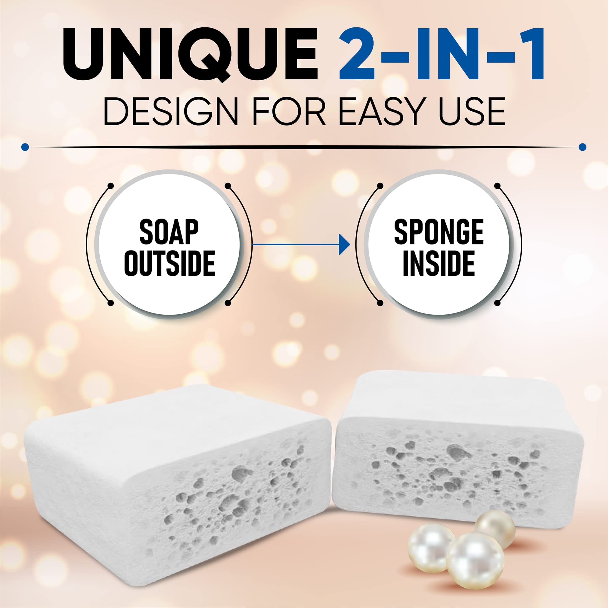 T.TAIO Esponjabon nacre, lavage du corps et des pieds en douceur.