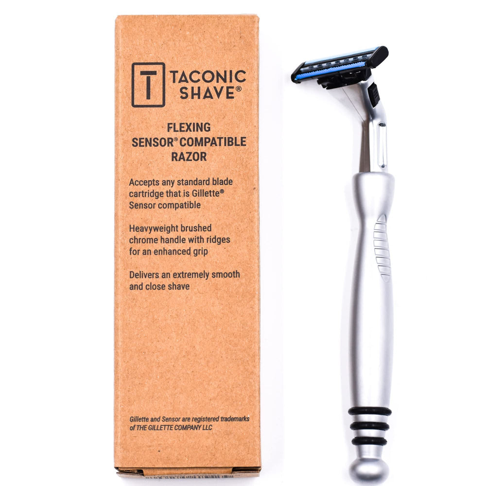 Taconic Shave, emballage soigné et design élégant.
