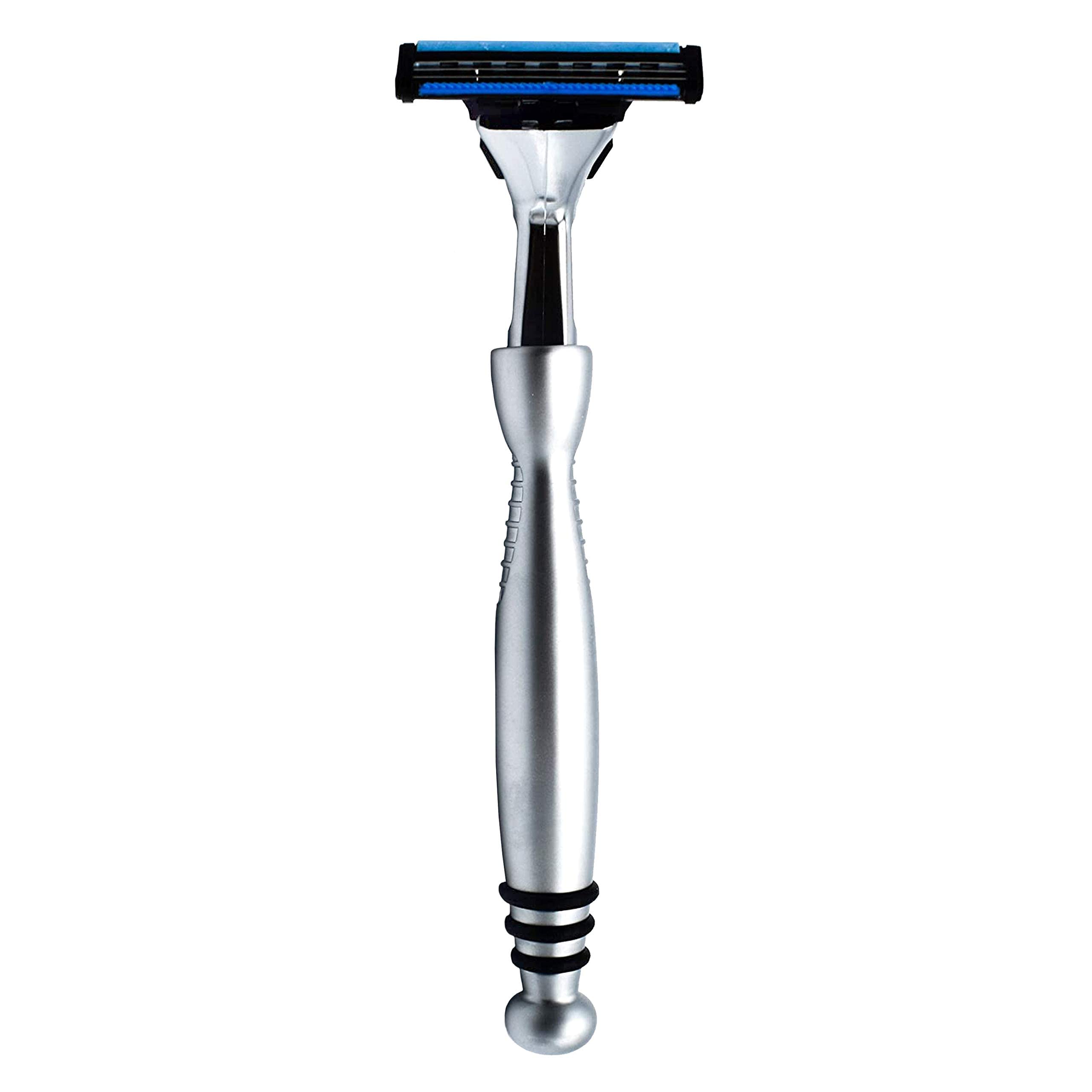 Taconic Shave, tete-pivot-triple-lame pour un rasage précis et efficace.