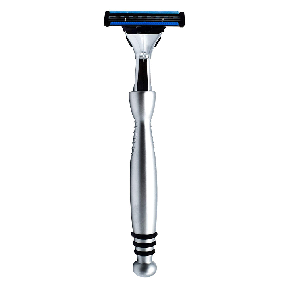Taconic Shave, tete-pivot-triple-lame pour un rasage précis et efficace.
