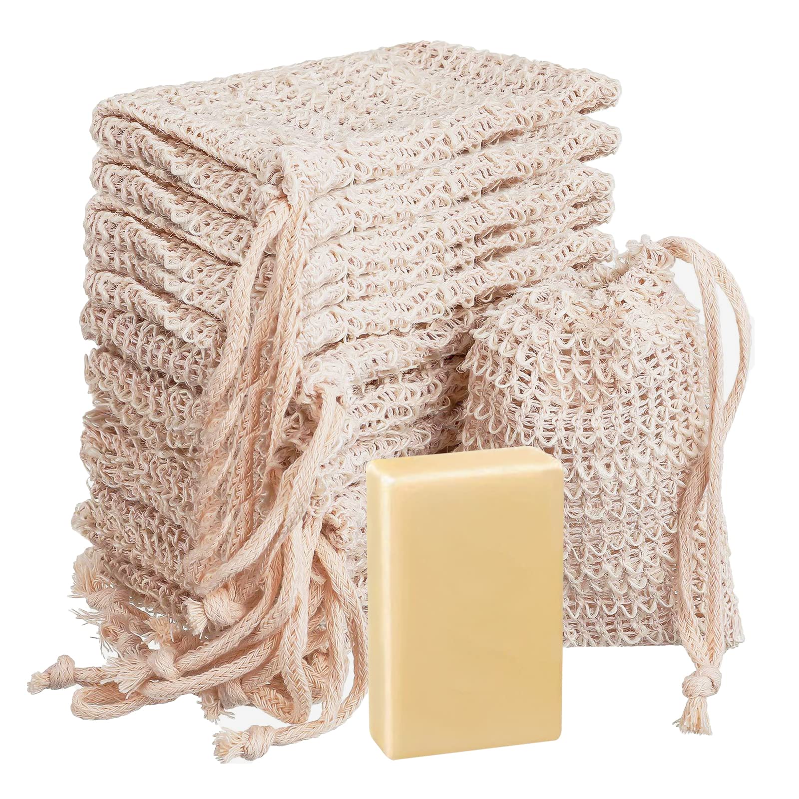 TACYKIBD sac savon sisal avec cordon, durable et sans gaspillage.