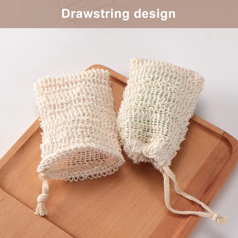 TACYKIBD sac savon sisal, se sèche rapidement grâce au cordon.