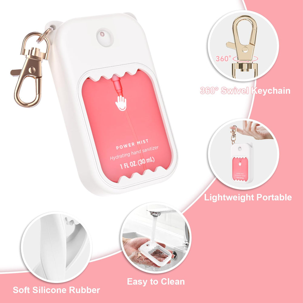 Taessv étui silicone Touchland blanc, ajustement parfait autour du flacon et bouton dégagé