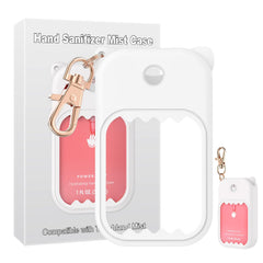 Taessv étui silicone blanc pour désinfectant Touchland, design adorable et coloré