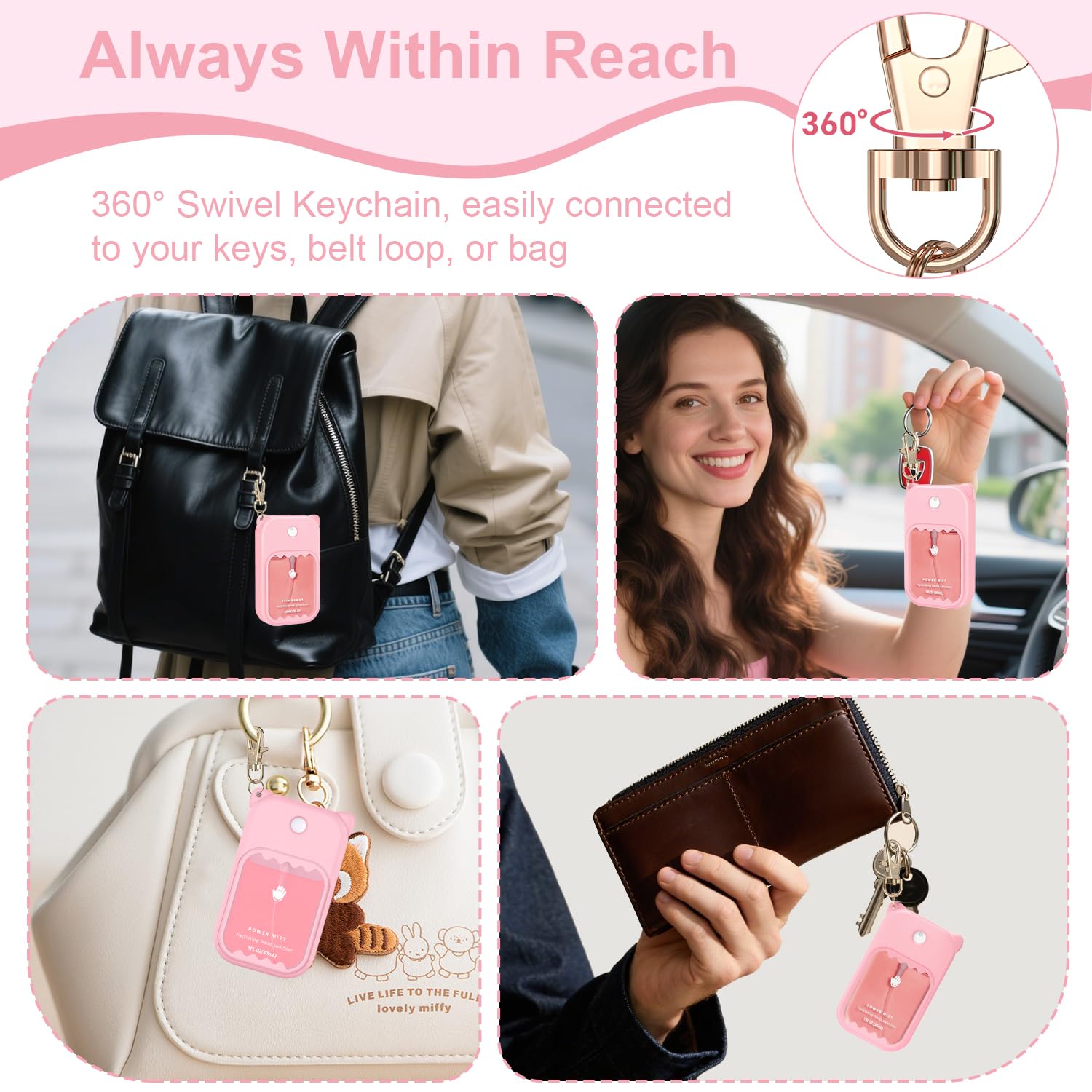 Taessv porte-bouteille rose, pratique en poche ou sac.