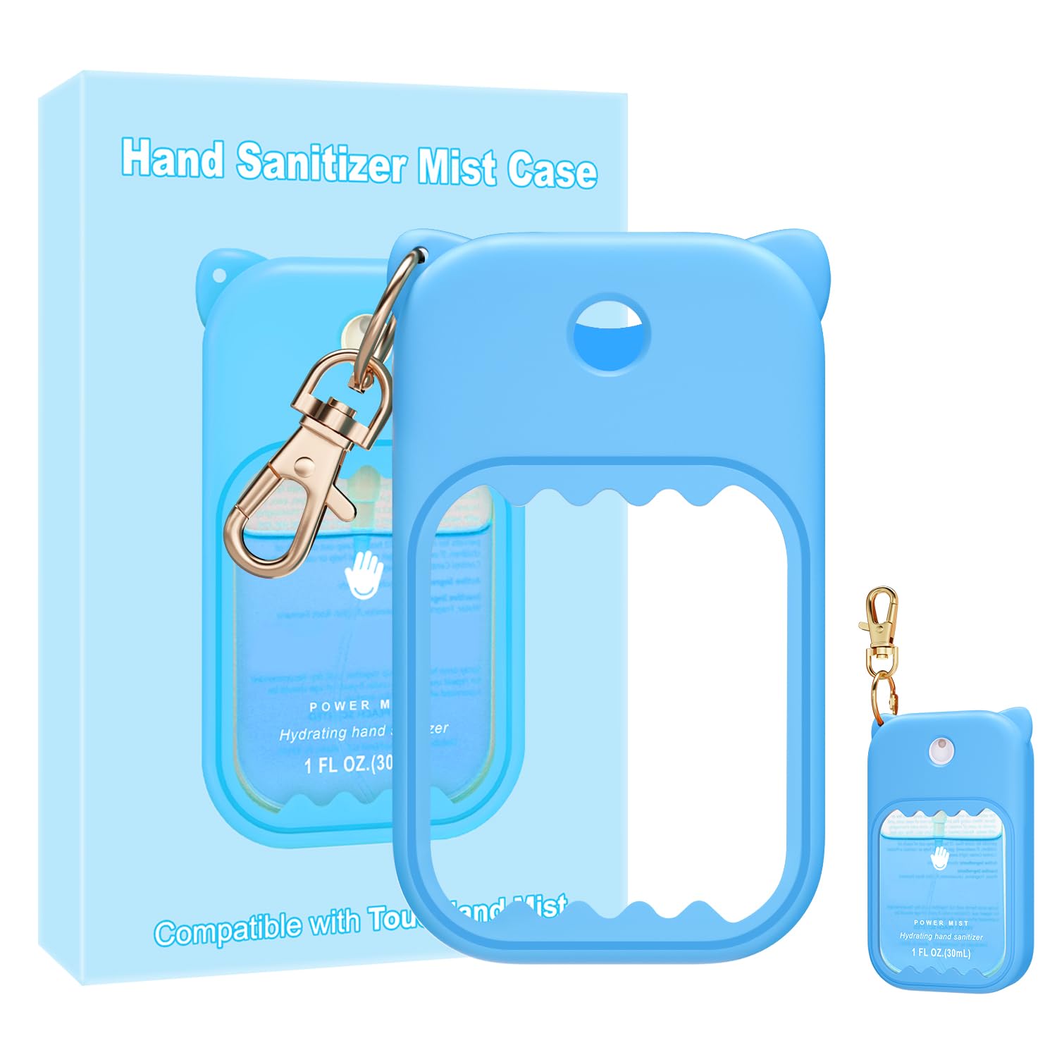 taessv Touchland case with little monster design in sky blue for stylish protection