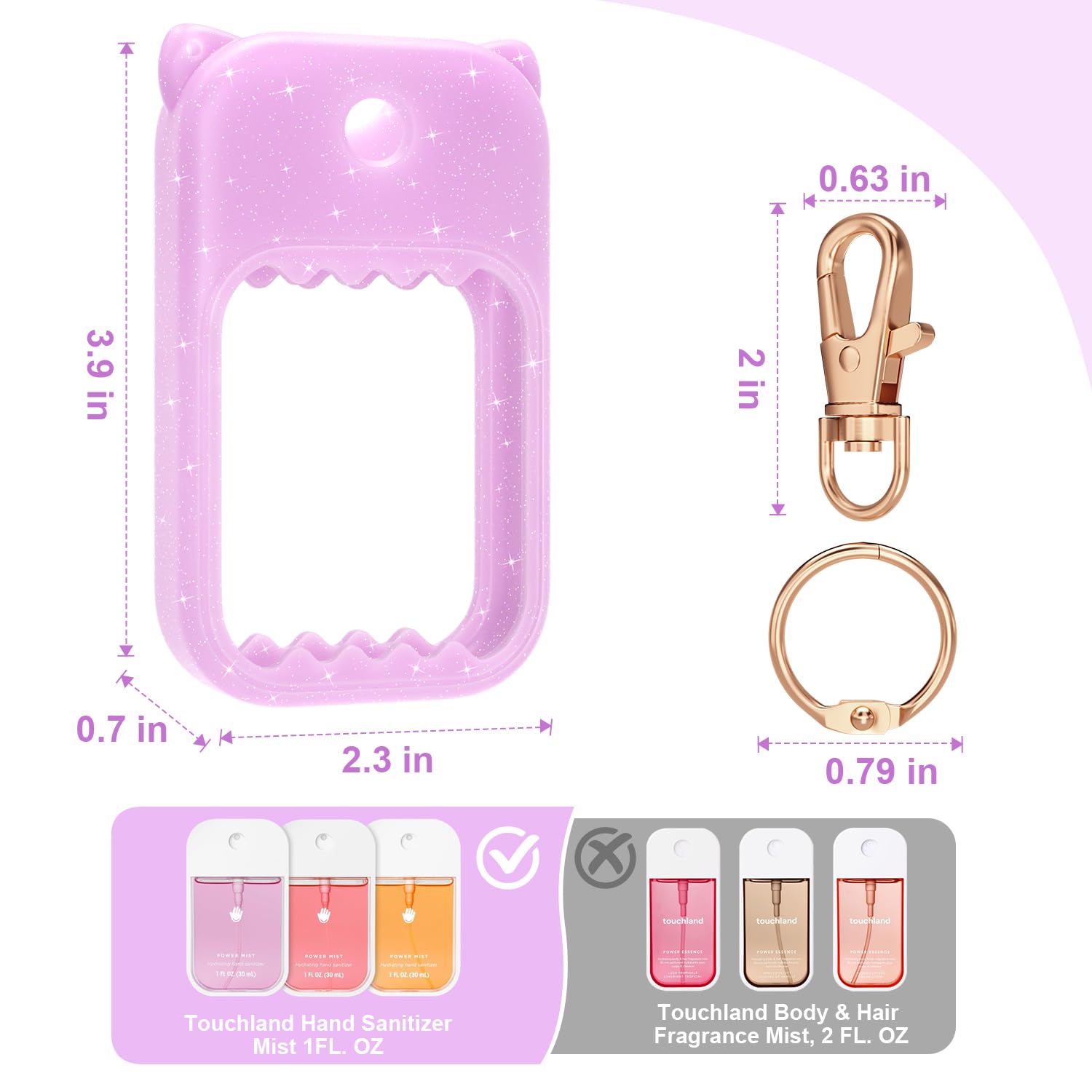 Taessv porte-clé Touchland rotation 360° et fixation pratique