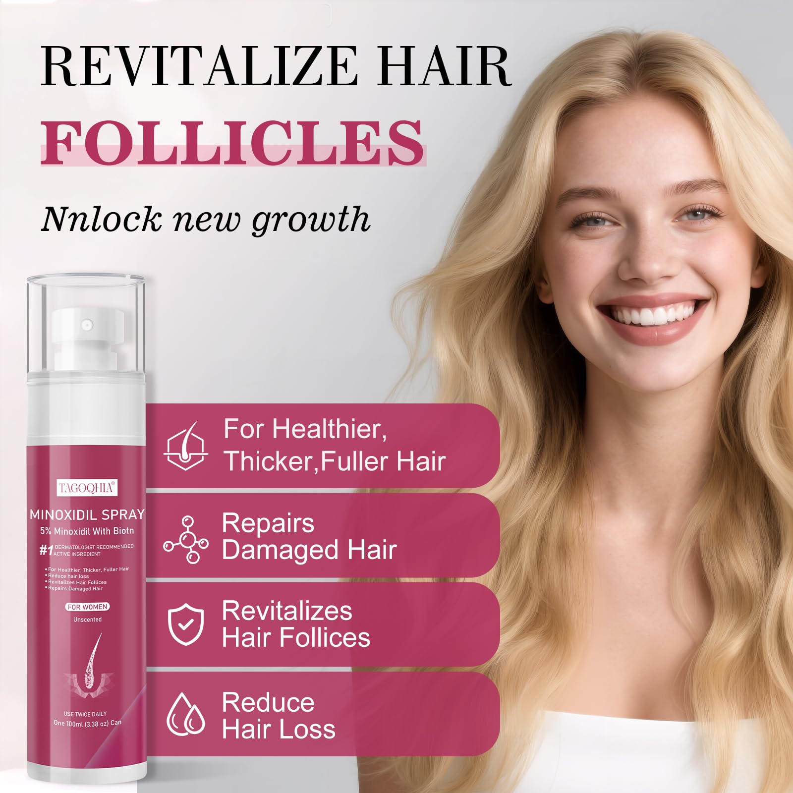 TAGOQHIA Utilisation douce, adapté à tous types de cheveux