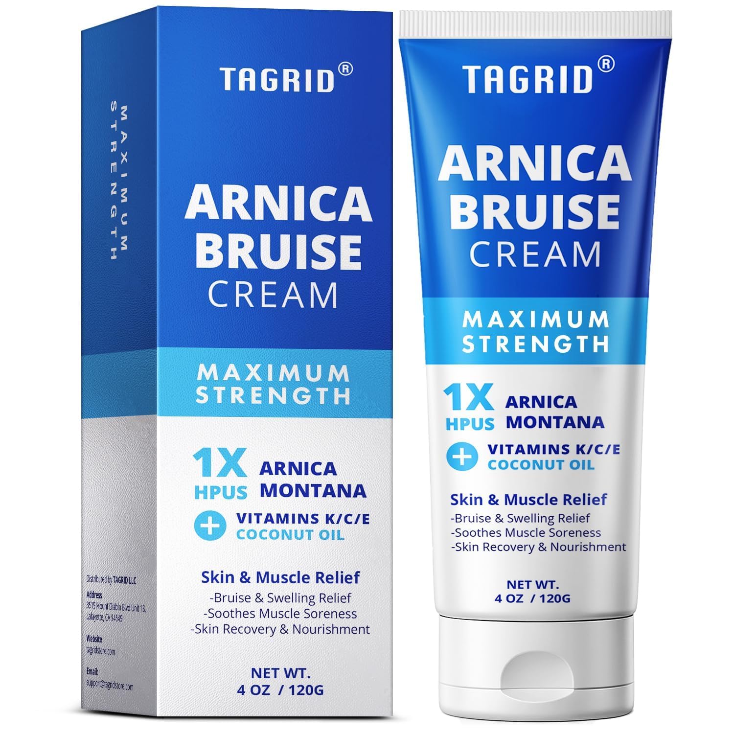 TAGRID Arnica Creme Extra Force, application rapide pour les ecchymoses et gonflements.
