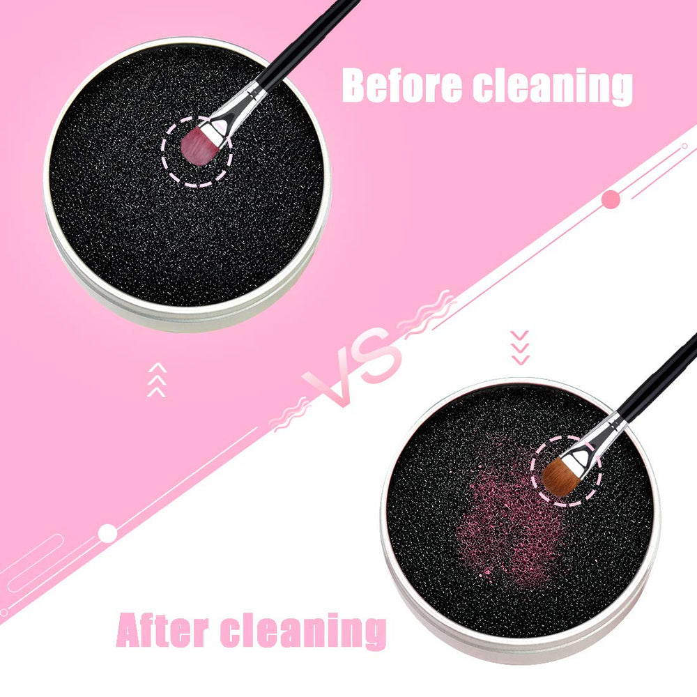 Éponge TailaiMei retire les pigments des pinceaux yeux sans solvant.