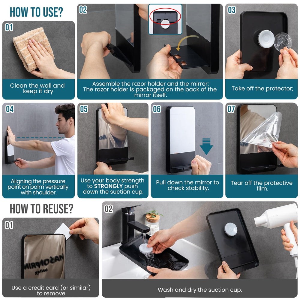 Rangement intégré pour gel de rasage et accessoires