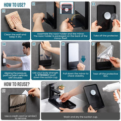 Rangement intégré pour gel de rasage et accessoires