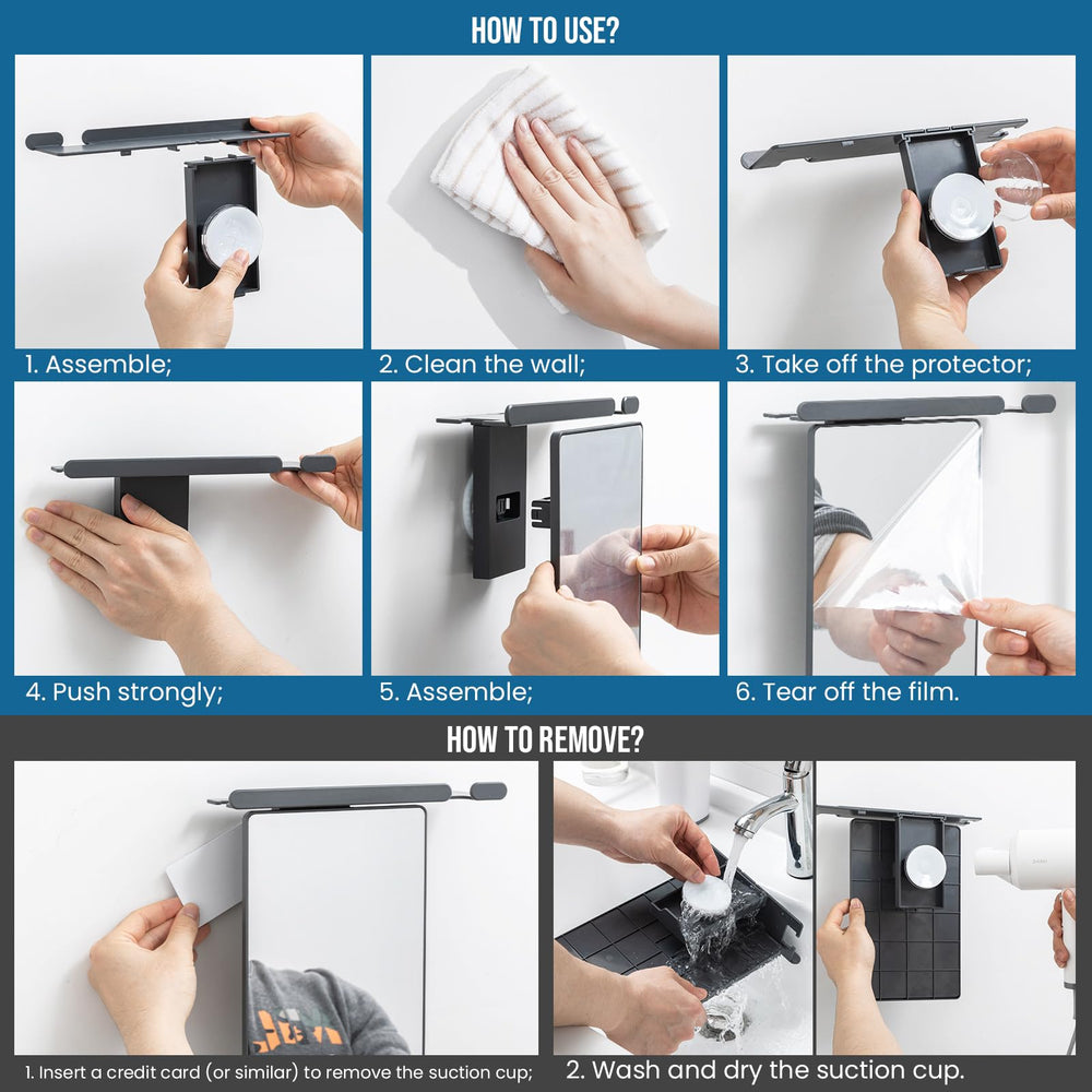 TAILI miroir-douche-acrylique-incassable assure sécurité et durabilité.