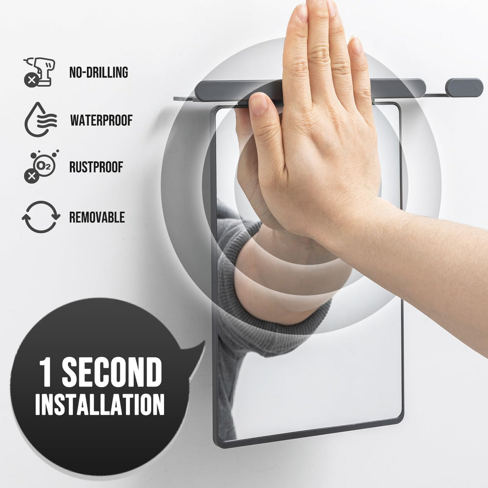 TAILI miroir douche anti-buée montre surface claire pendant la routine.