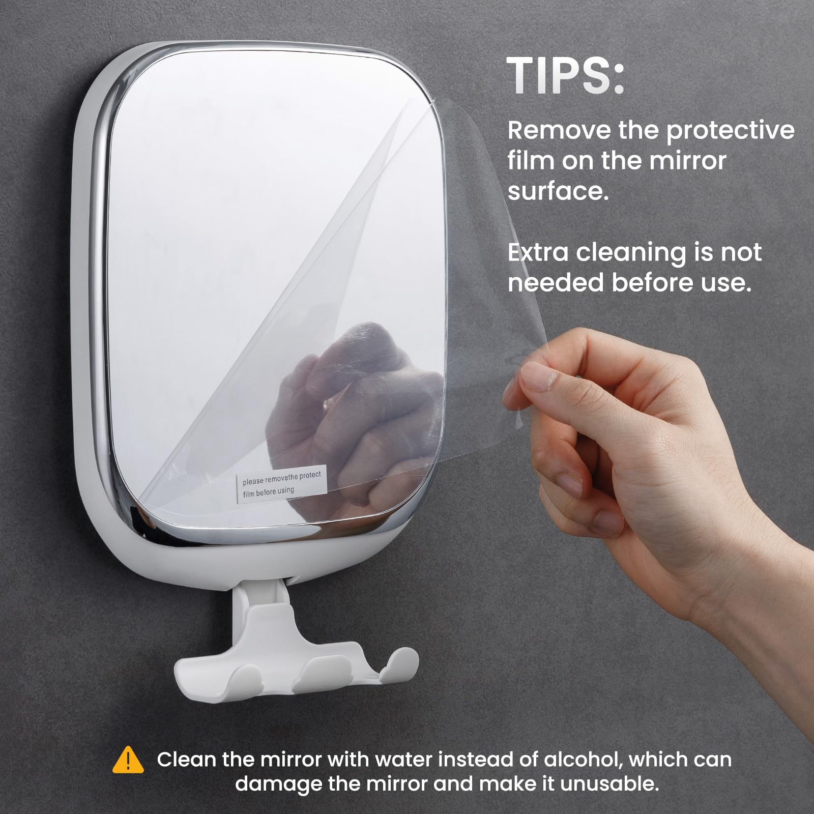 TAILI Miroir sans perçage, installation rapide et fixation sécurisée.