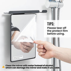 TAILI miroir douche ventouse installation rapide sur mur, sans outils.