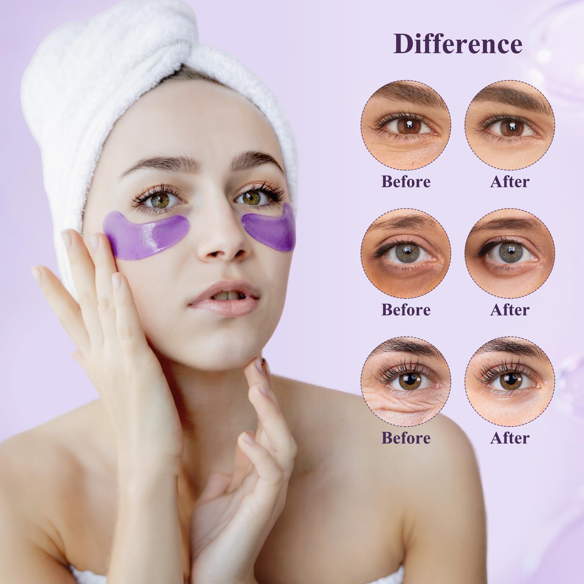 Taimand patchs contour des yeux lavande : texture gel apaisante et hydratante.