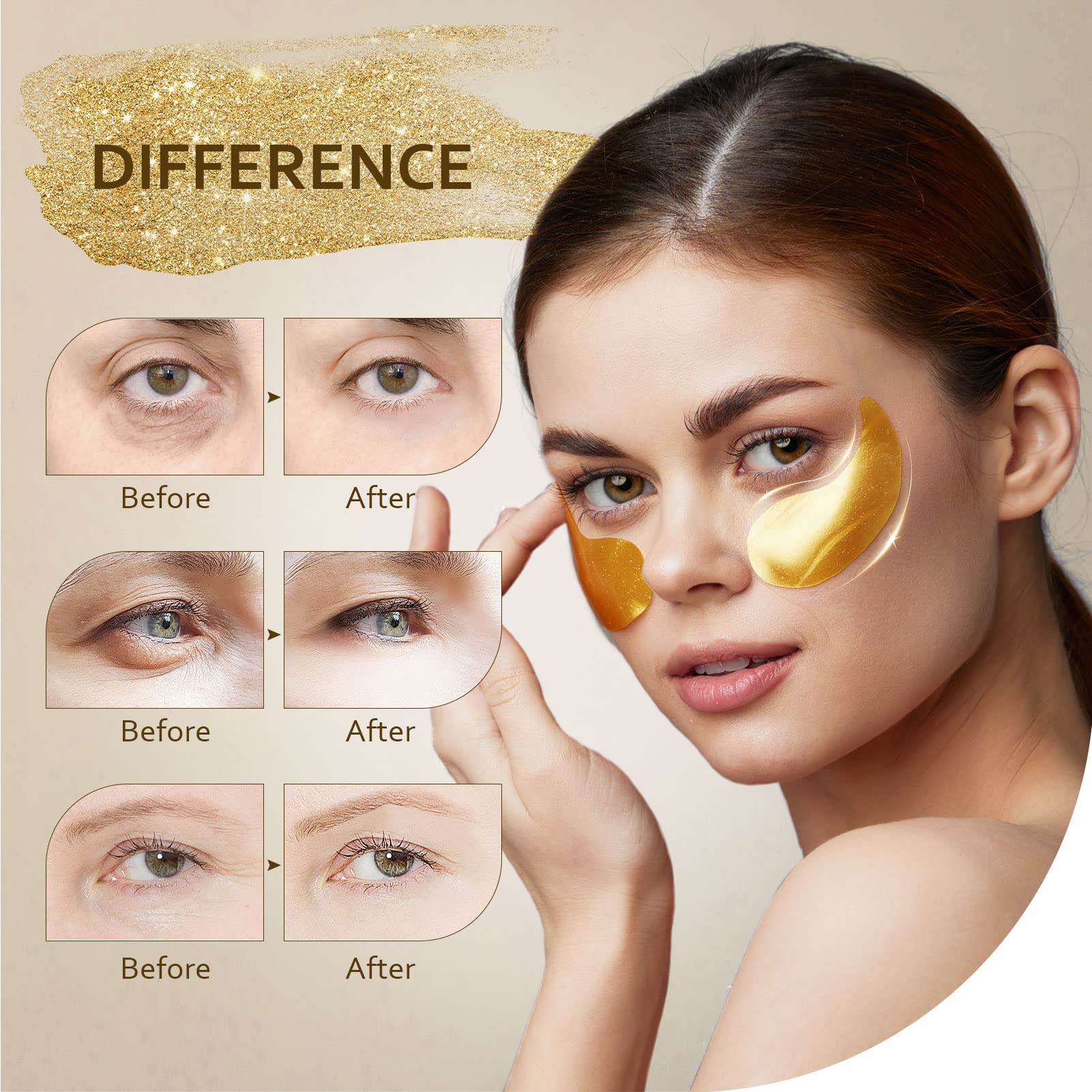 Taimand patchs yeux application: facile à placer pour un soin rapide.
