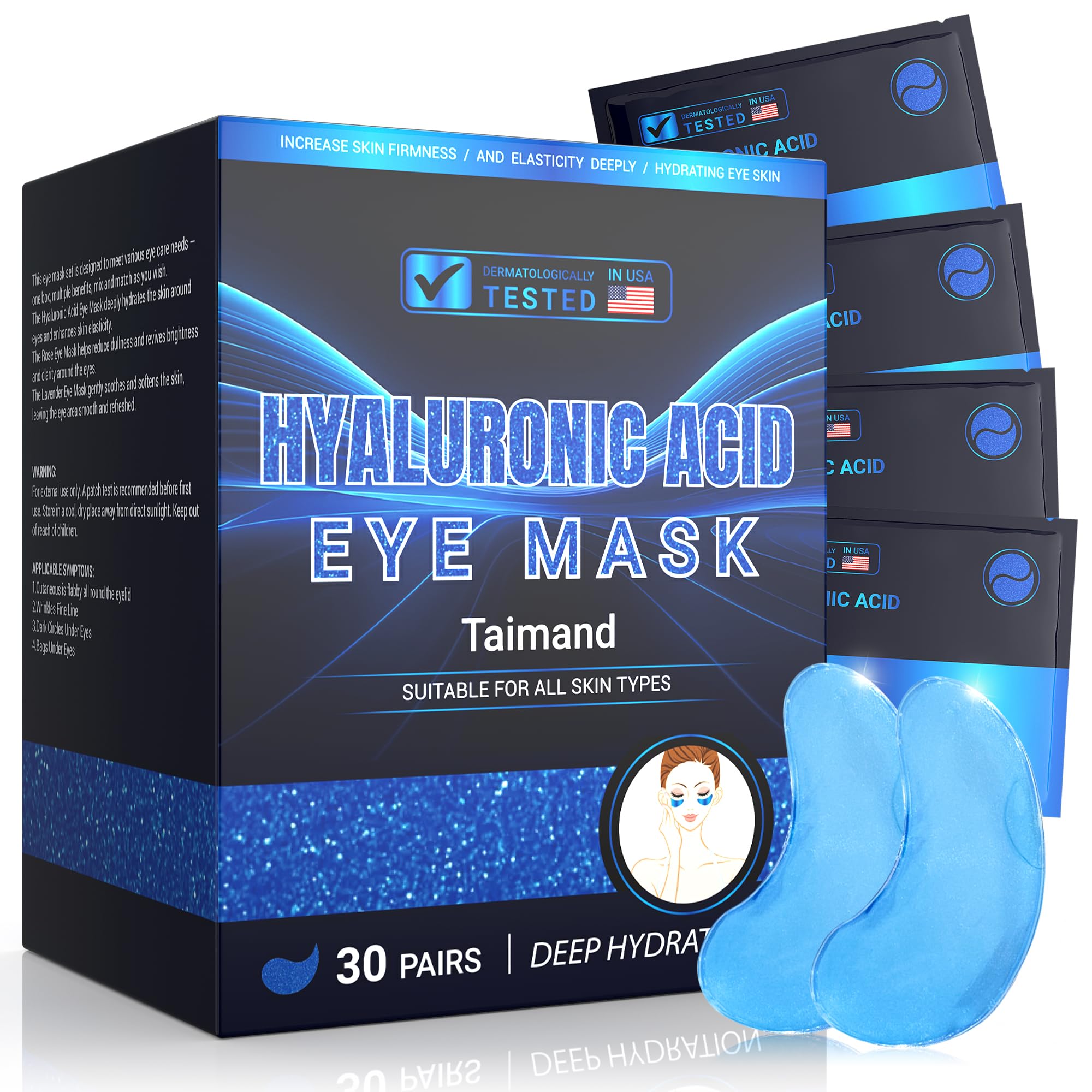 Patchs yeux Taimand en emballage individuel pour une utilisation hygiénique.