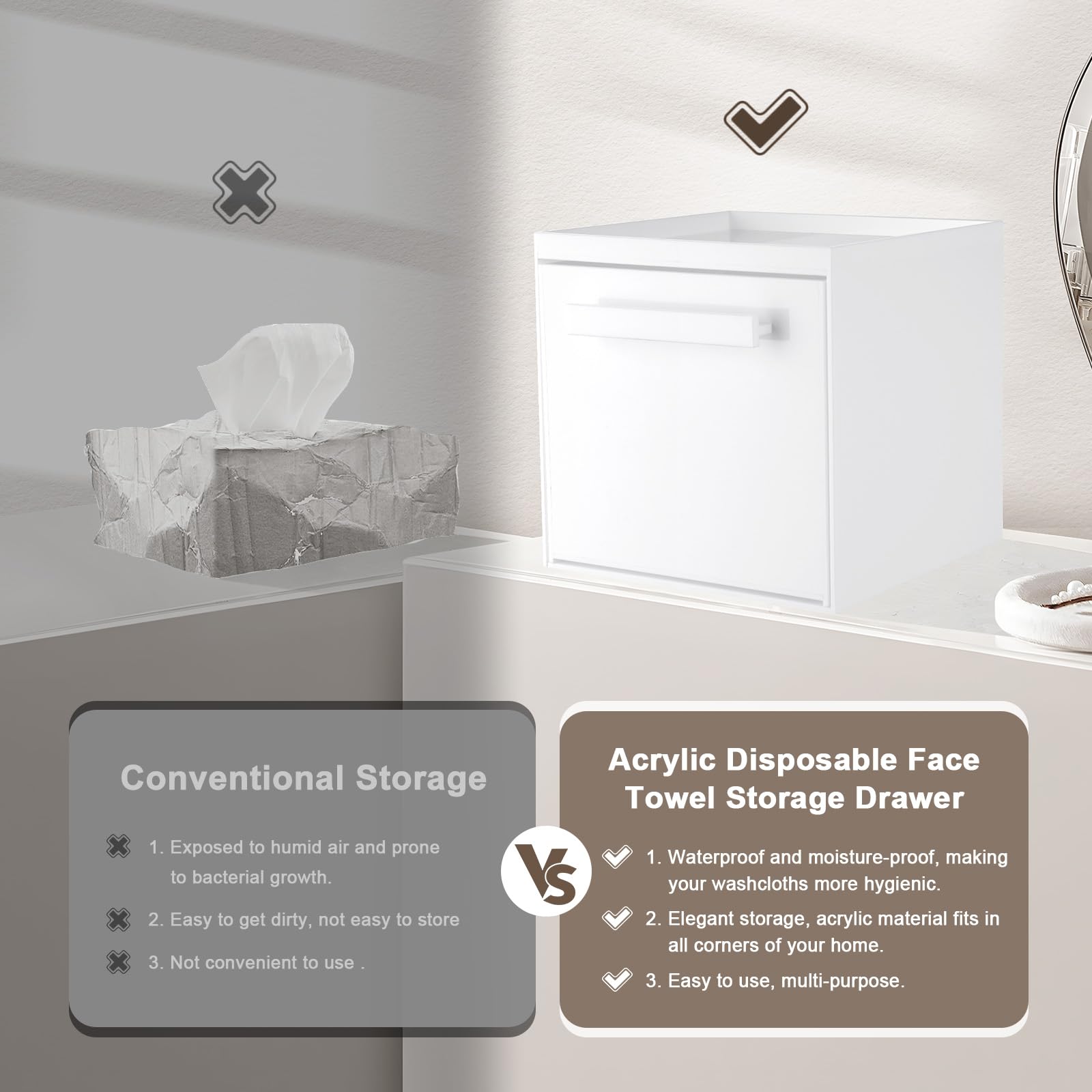 TAINESS Boîte-rangement murale acrylique: vue claire et accessibilité