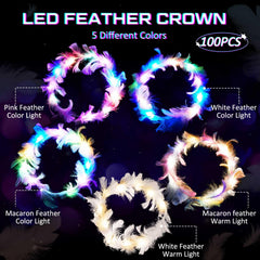 Taiyin couronne LED plumes, coloris variés pour assortir vos tenues.