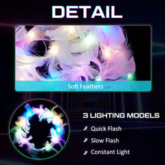 Taiyin couronne LED plumes, diamètre ajustable pour s'adapter à toutes les têtes.